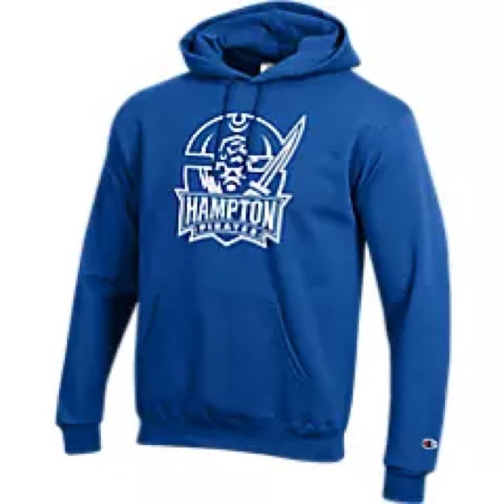 Hampton University Champion Blue and White Classic Hoodie